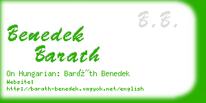 benedek barath business card